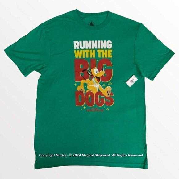 Disney Parks - RunDisney - Pluto "Running with the Big Dogs" Adult Shirt - Picture 1 of 2